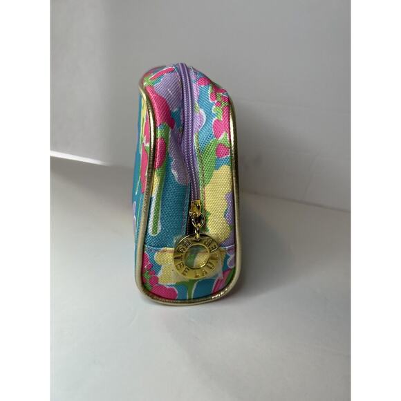 New Lilly Pulitzer Estee Lauder Make Up Bag Pink Pastel Floral Bag Pouch 9X5X2 - Picture 3 of 8